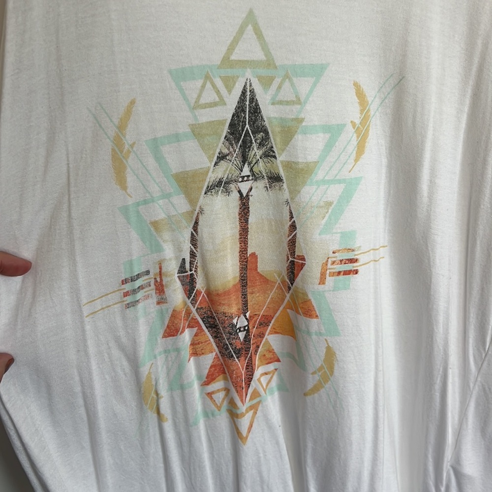 🕶️PST Long White Tunic Tank Soft Sleeveless Top Boho Southwest XL - Picture 2 of 4